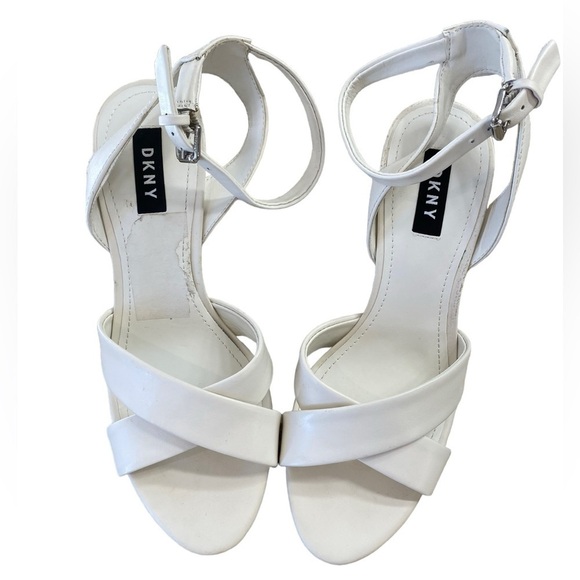 Dkny Shoes - DKNY White Women’s Heeled Sandals Size 8